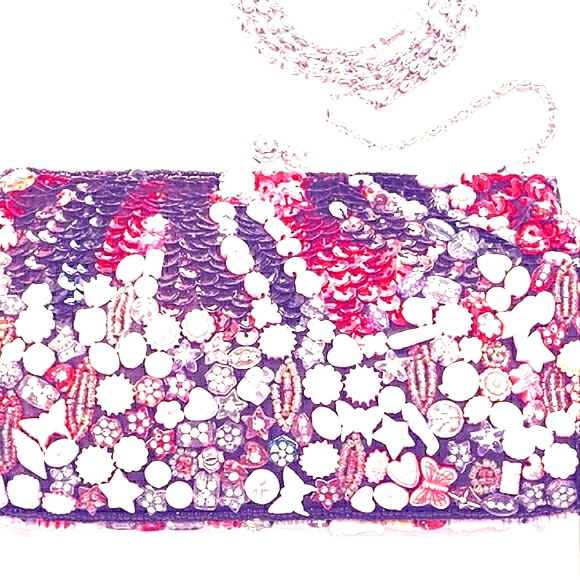 SALE ❣️Vintage beaded Beach Lapis evening bag - Picture 3 of 6